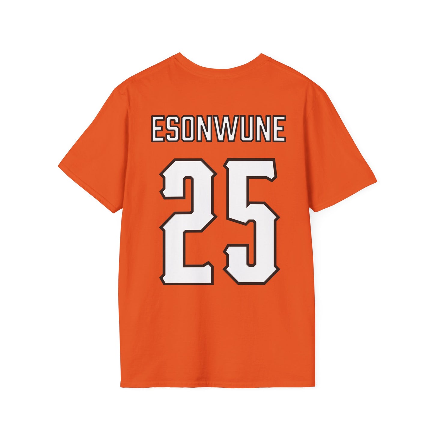 Ike Esonwune #25 Orange Cursive Cowboys T-Shirt