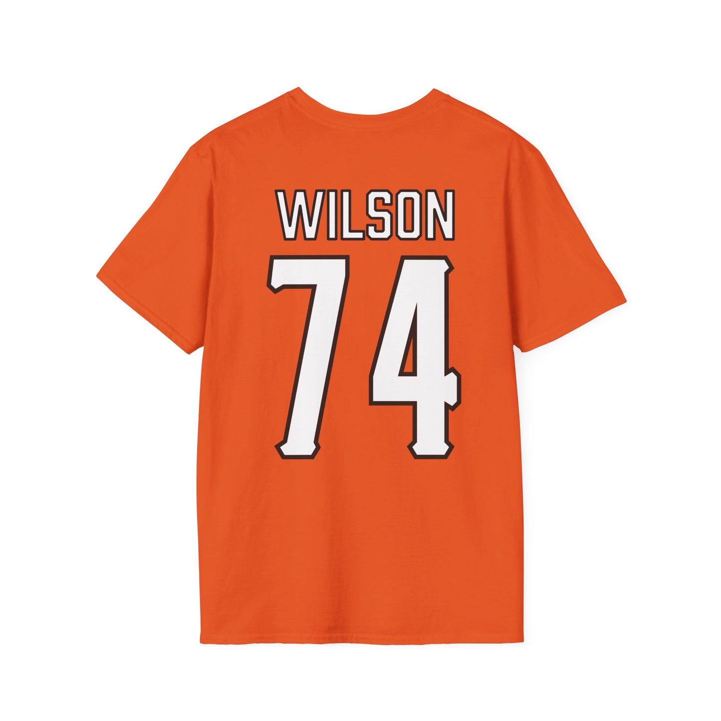 Preston Wilson #74 Orange Cursive Cowboys T-Shirt