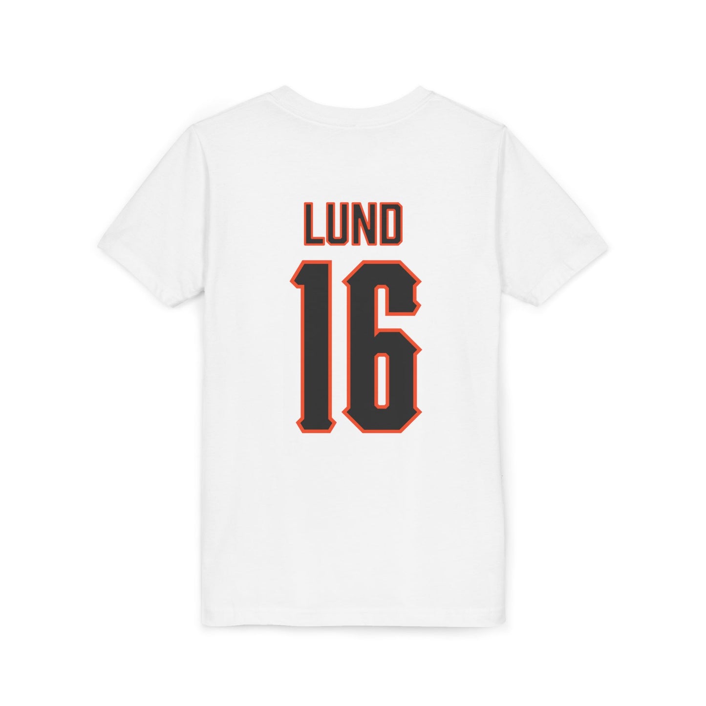 Youth Ethan Lund #16 Cursive Cowboys T-Shirt