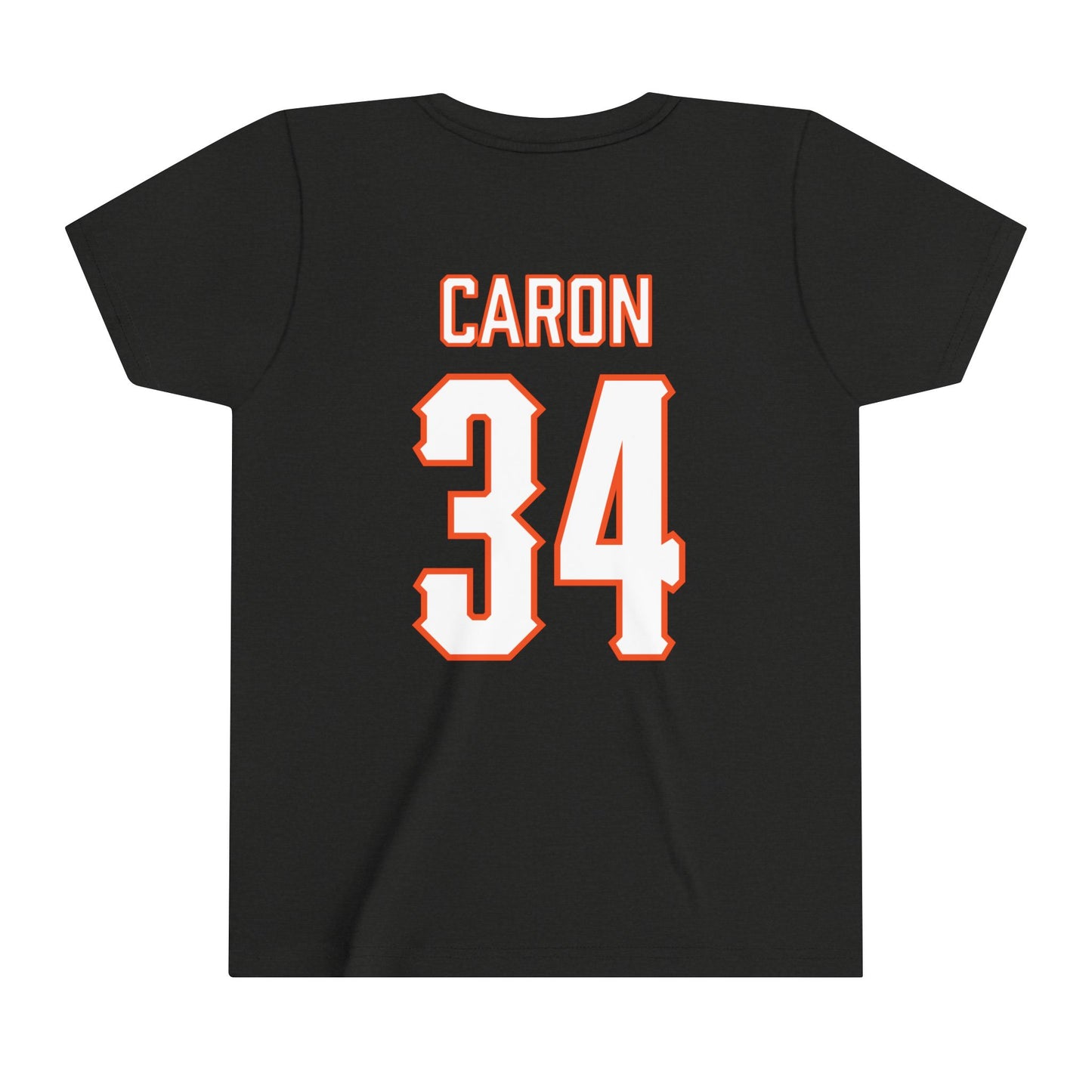 Youth Tyler Caron #34 Cursive Cowboys T-Shirt