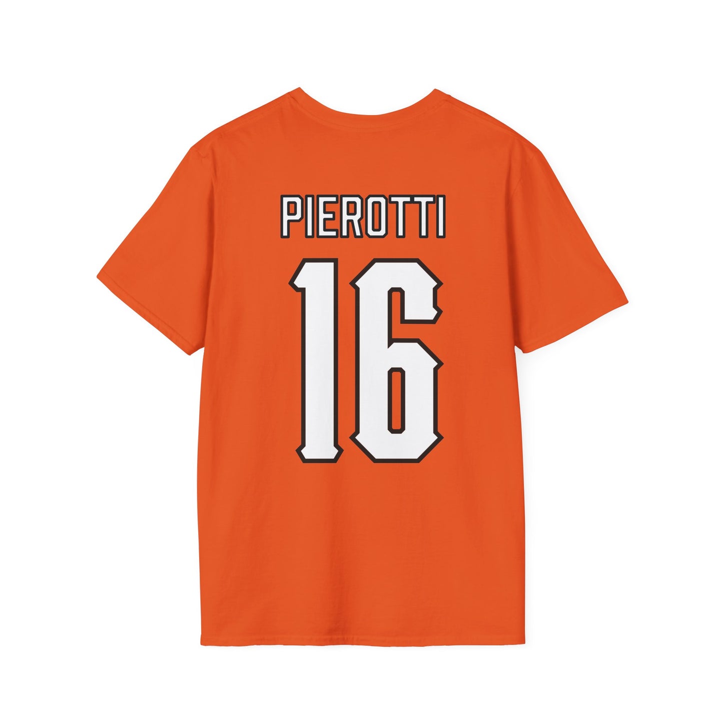 Bella Pierotti #16 Orange Cursive Cowgirls T-Shirt