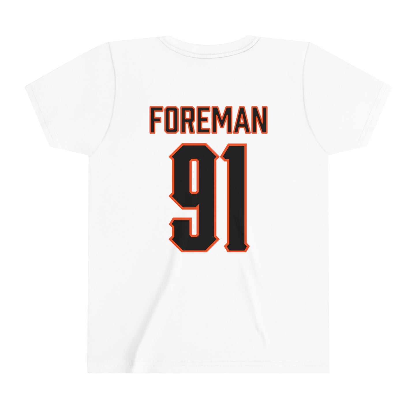 Youth Jaedon Foreman #91 Cursive Cowboys T-Shirt